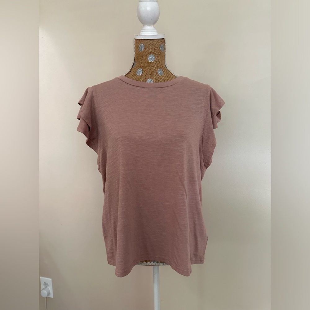 Gap Ruffle Sleeves Nude Top